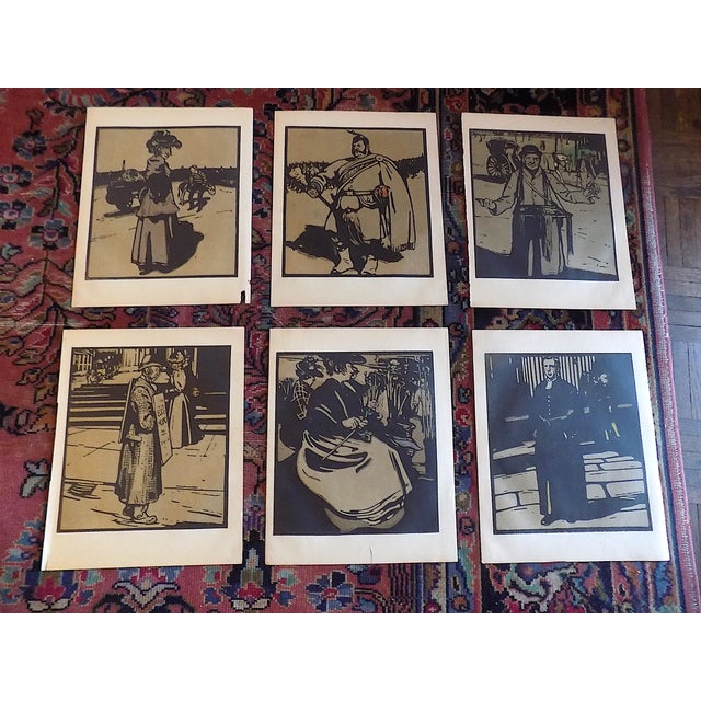 Printmaking Materials Antique 19th Century Wm Nicholson "London Types" Lithographs With Several W.E.Henly Quatorzains -Set of 6 For Sale - Image 7 of 7