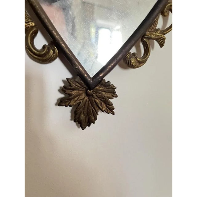 1950s Italian Bronze Wall Mirror, 1950s For Sale - Image 5 of 11