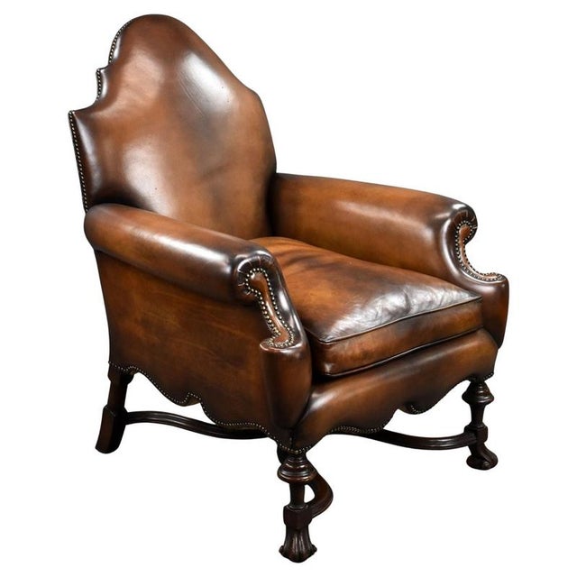 Victorian Hand Dyed Leather Armchair, 1870 For Sale - Image 9 of 9