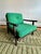 Mid-Century Modern Ficks Reed Lounge Chair With Ottoman C. 1960’s Very Good Condition Dark Wood Green Cushions For Sale - Image 3 of 12