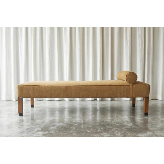 Art Deco Daybed in Stonewashed Linen, 1930s For Sale - Image 9 of 14
