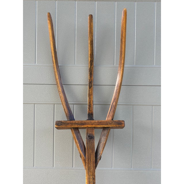 Large 19th Century American Primitive Folk Art Sculptural Hay Fork For Sale - Image 17 of 18