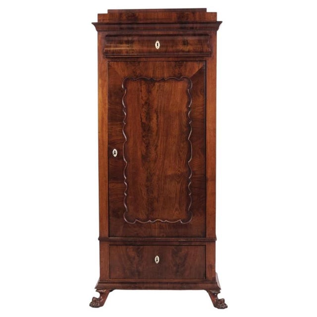 Antique Hand-Polished Mahogany Silverware Cabinet with Lion Feet, 1860s For Sale - Image 13 of 13