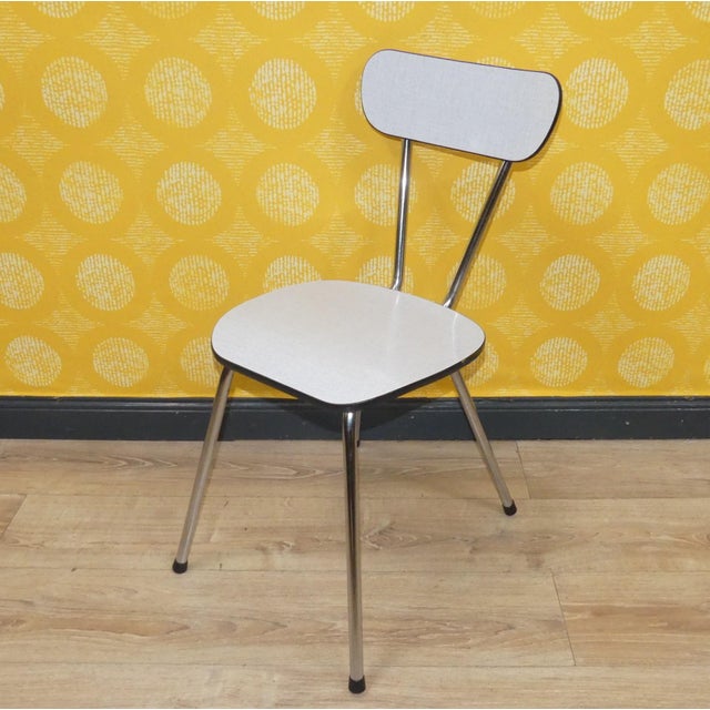 Chrome and White Formica Kitchen Chairs, 1960s, Set of 3 For Sale - Image 11 of 12