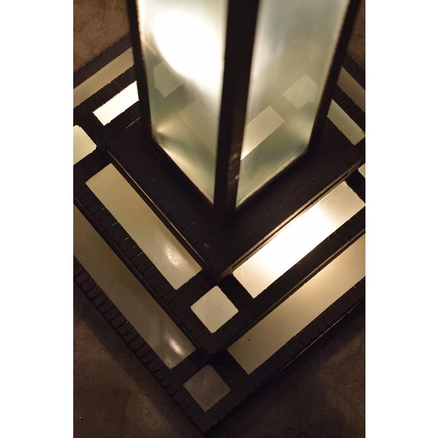 Large Art Deco Floor Lamps Hotel Hammered Iron and Glass, France, 1930s, Set of 2 For Sale - Image 18 of 18