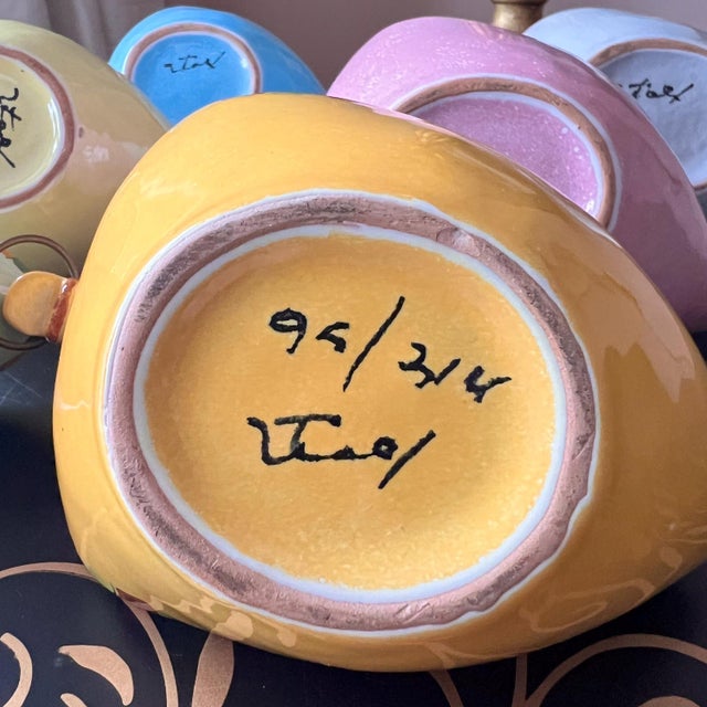Bitossi Set of six Bitossi Ceramiche horse bowls by Aldo Londi // Made in Italy // midcentury modern ceramic // Florentine handmade pottery For Sale - Image 4 of 13