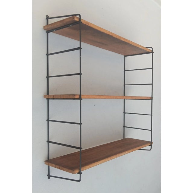 Mid-Century Modern Mid-Century Wood and Metal Wall Shelf, 1950s For Sale - Image 3 of 5