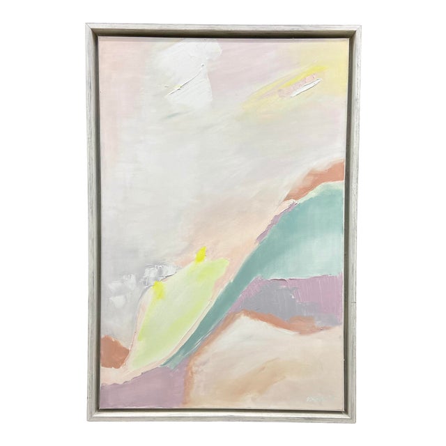 "California Dreaming" Contemporary Postmodern Style Abstract Oil Painting, Framed For Sale