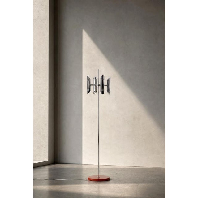 Mid-Century Italian Modern Space Age Chrome Floor Lamp, 1960s For Sale - Image 15 of 15