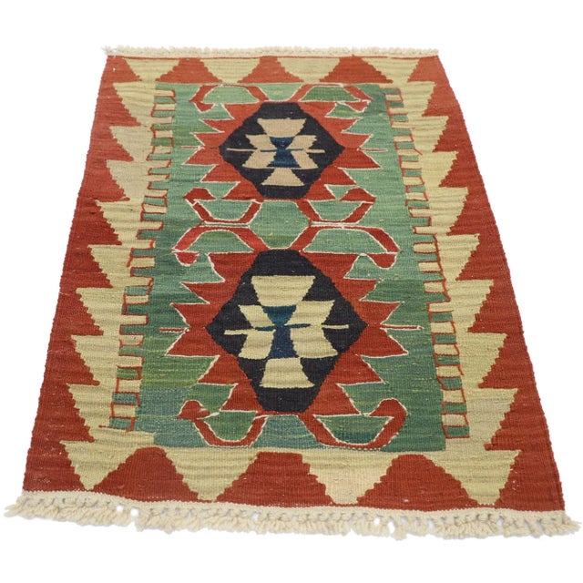 Tribal Vintage Persian Shiraz Kilim Rug - 01'11 X 02'10 For Sale - Image 3 of 9