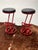 1980s Pair of Post Modern Bar Stools in Red & Black For Sale - Image 4 of 9