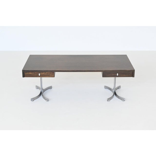 Large Vintage Italian Desk in Rosewood, 1960 For Sale - Image 16 of 18