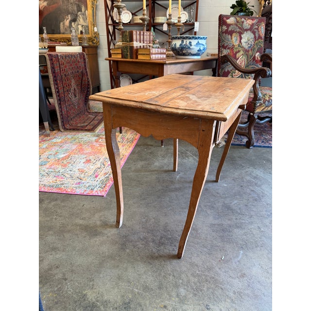 18th Century Antique 18th-Century French Provincial Fruitwood Single-Drawer Side Table For Sale - Image 5 of 7