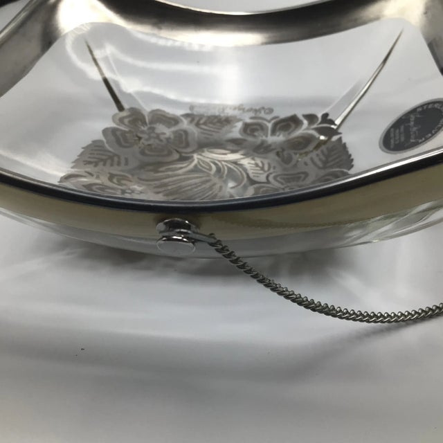 Georges Briard Glass Pickle Dish Bowl With Attached Cocktail Fork For Sale - Image 10 of 12