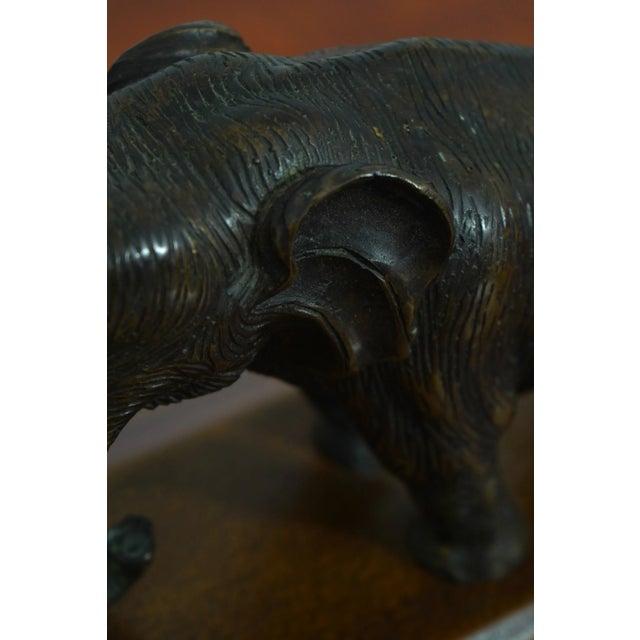 Pair Theodore Alexander Bronze & Leather Elephant Bookends For Sale In Philadelphia - Image 6 of 12