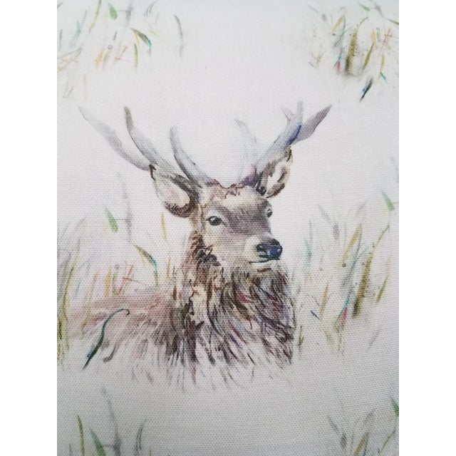 This pillow with multiple stags was made in Wales, U.K., by a small cottage designer/manufacturer owned by a lovely...