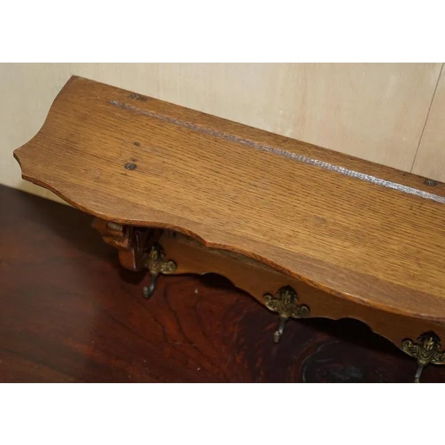 Antique Dutch Heavily Carved Oak Wall Rack Hanger For Sale - Image 9 of 13