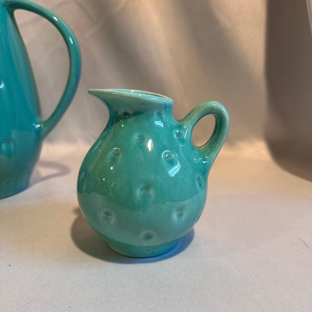 Art Deco 1940s Royal Haeger Green Ceramic Coffee Set - Three Pieces For Sale - Image 3 of 9