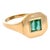 Enticing Emerald 14k Solid Gold Signet Ring Size 7 For Sale