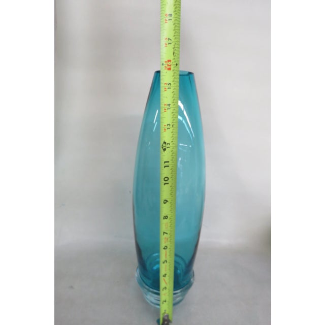 Glass Marquis by Waterford Crystal Blue 16 Inches Mid Century Tall Vase For Sale - Image 7 of 12