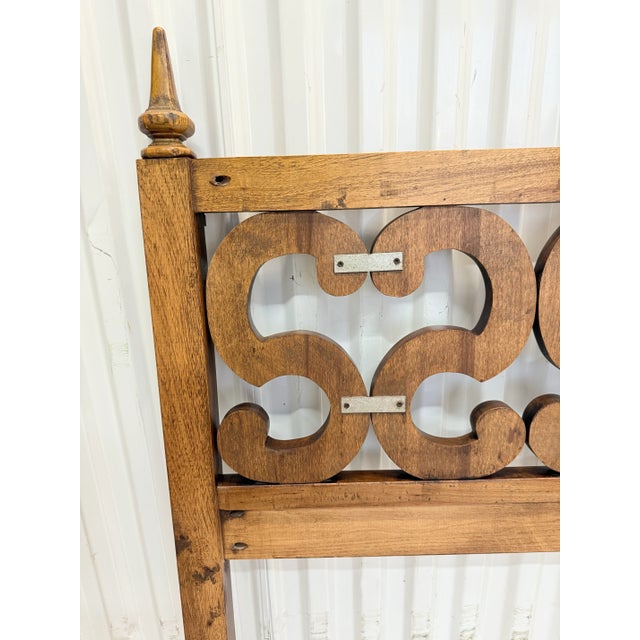 Mid-Century Regency Serpentine King Size Headboard For Sale - Image 10 of 11