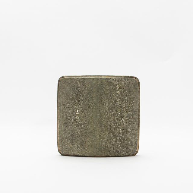 2020s Shagreen Vase With Brass Details by R&y Augousti For Sale - Image 5 of 7