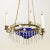 Baltic Crystal, Cobalt Glass, and Gilt-Bronze Three-Light Chandelier For Sale - Image 4 of 5