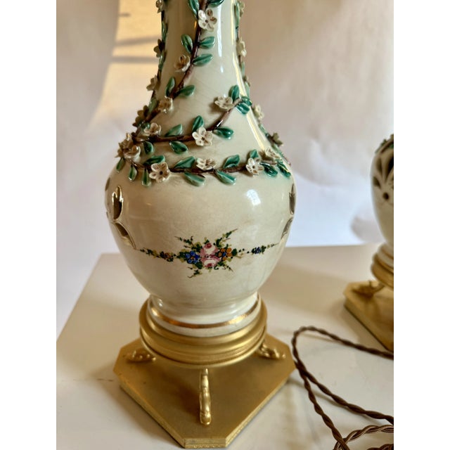 Pair of 1940s Early Marbro Porcelain Table Lamps For Sale In Los Angeles - Image 6 of 11