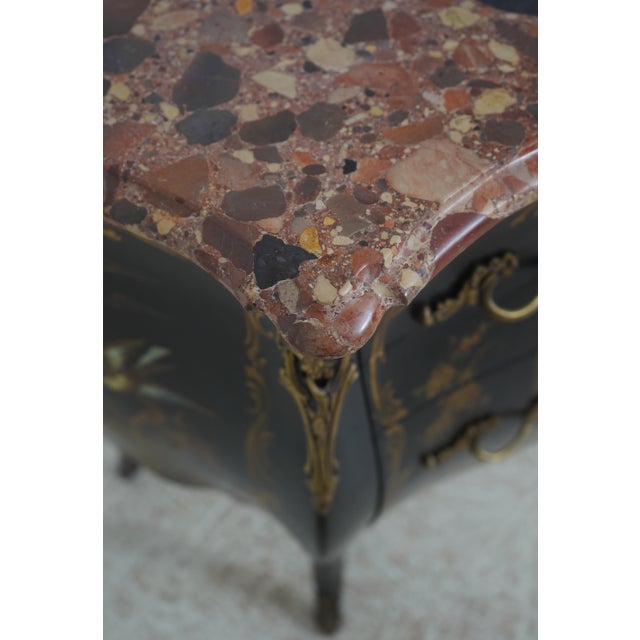 Vintage French Louis XV Style Chinoiserie Painted Commode Chest For Sale - Image 9 of 18
