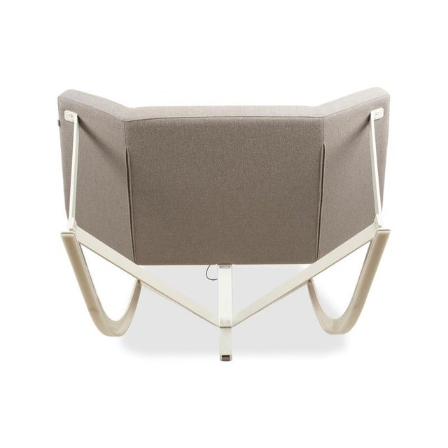 Grey Fabric Sway Rocking Lounge Chair with White Frame by Markus Krauss For Sale - Image 10 of 13