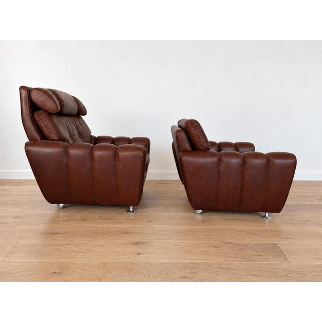Vintage Burgundy Leather Lounge Chairs by Svend Skipper, Denmark For Sale - Image 9 of 11