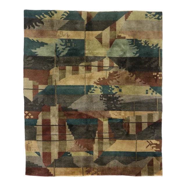 Vintage Tibetan Rug, 08'00 X 09'06 For Sale