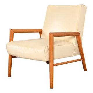 Leslie Diamond for Conant Ball Mid-Century Modern Sculpted Solid Birch Lounge Chair, 1950s For Sale