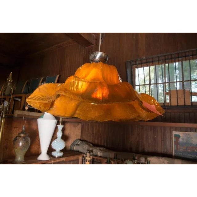 1960s 1960s Orange Venini Murano "Hat" Style Pendant by Toni Zuccheri For Sale - Image 5 of 13