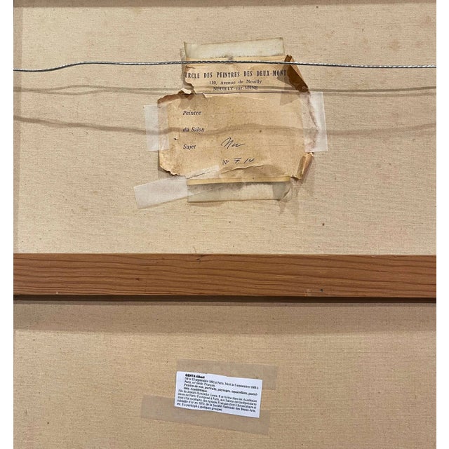 Mid-Century French Framed Oil on Canvas Nude Painting Signed Albert Genta For Sale - Image 10 of 11