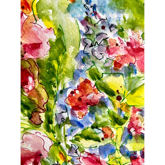 Watercolor Painting Ink and Wash Lillies Giclee Print For Sale - Image 9 of 9