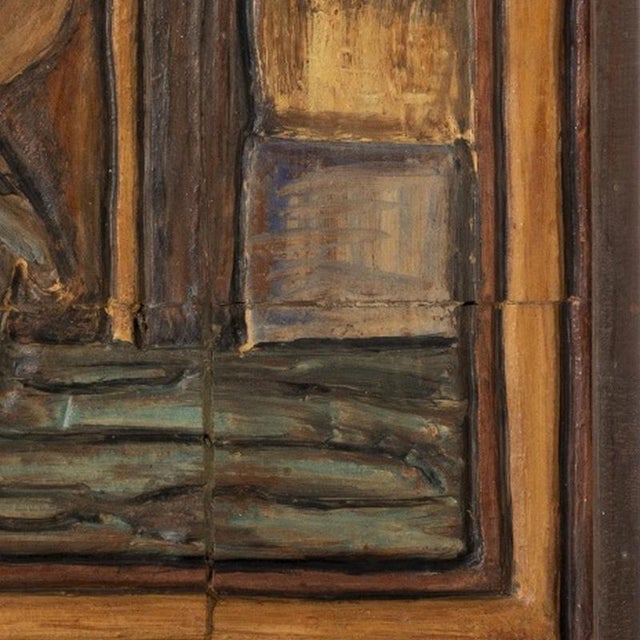 Baking Woman Plaque in Earthenware by Ilidio Bailao for Atlier-Reguengos de Monsaraz For Sale - Image 5 of 6