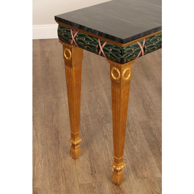 Black Karges Neoclassical Style Gold Painted Sofa Table For Sale - Image 8 of 12