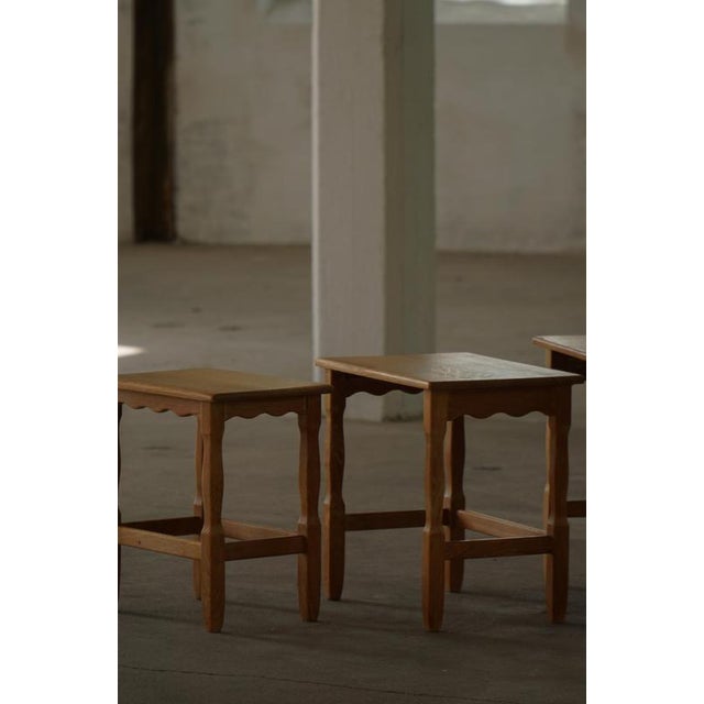Mid-Century Modern Danish Nesting Tables in Oak, 1960s, Set of 3 For Sale - Image 6 of 14