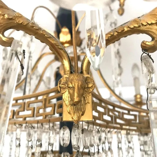 19th-Century Neoclassical Baltic Crystal and Gilt Bronze Chandelier For Sale - Image 12 of 18