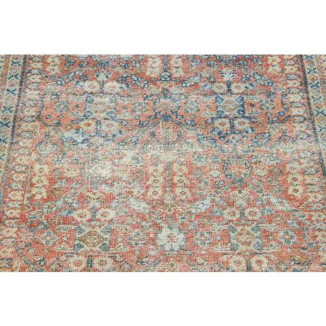 Textile 1930s Red 1920s Persian Mahal Wool Runner With Allover Floral Pattern For Sale - Image 7 of 8