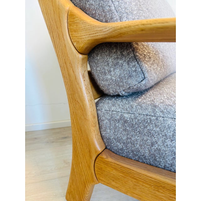 Vintage Oak Lounge Armchair, West Europe, 1970s For Sale - Image 13 of 15