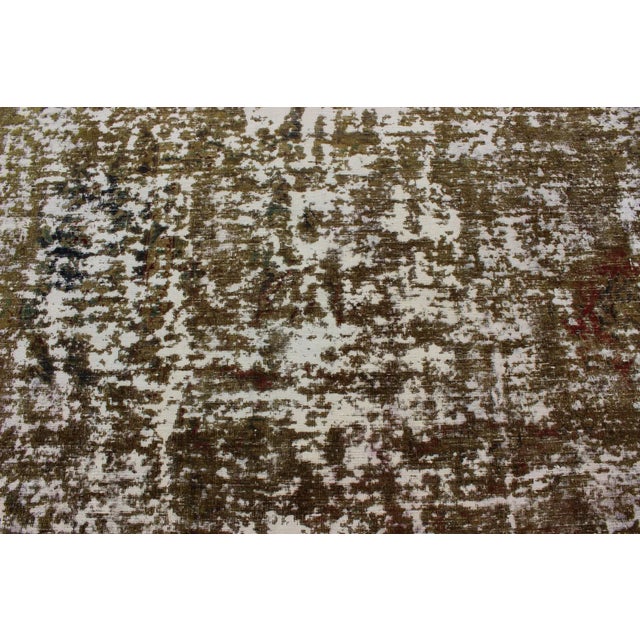 Textile Mid 20th Century Vintage Persian Rug With Modern Design in Shades of Yellow-Green For Sale - Image 7 of 10