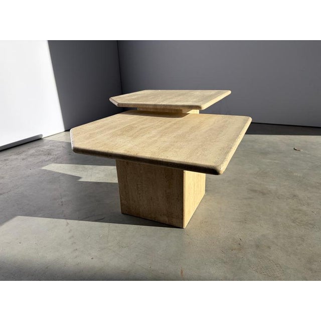 1970s Vintage Travertine Nesting Tables, 1970s, Set of 2 For Sale - Image 5 of 10