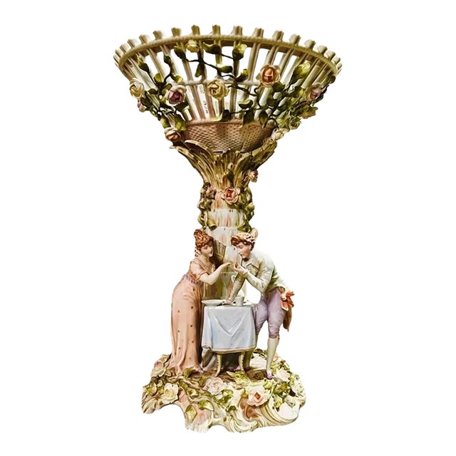 Antique Schierholz German Porcelain Figural Centerpiece-1800s-Victorian For Sale