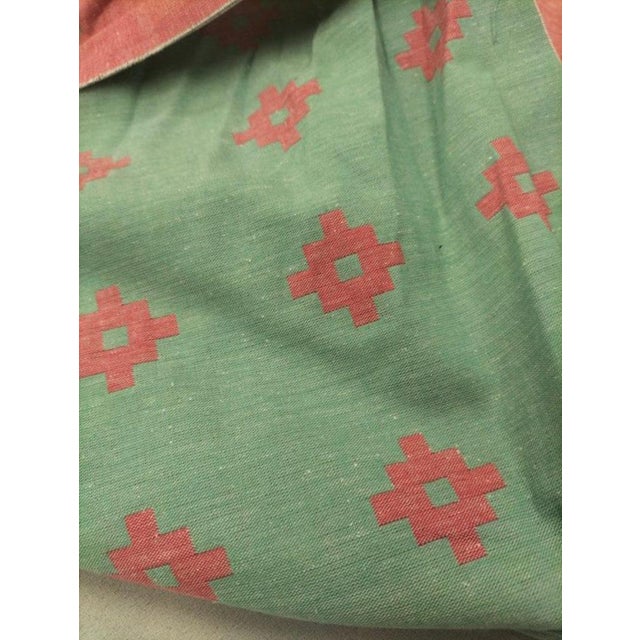 Blue Vintage Green Coral Button Back Armchair, Belgium For Sale - Image 8 of 9