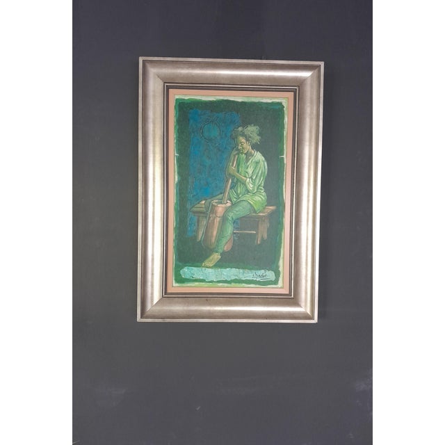 2000s "When Time Stands Still" Expressionism Acrylic Painting by Elpedio Robinson, Signed For Sale - Image 11 of 11