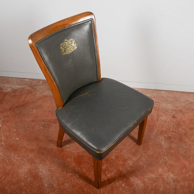 Leather Chair with Printed Logo by W.D.F. Grubb, 2000s For Sale - Image 6 of 18