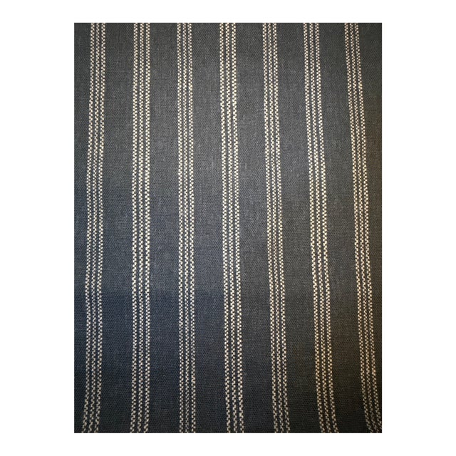 Titley and Marr Tick Tack Cotton Fabric Indigo 1 6/8 Yards For Sale