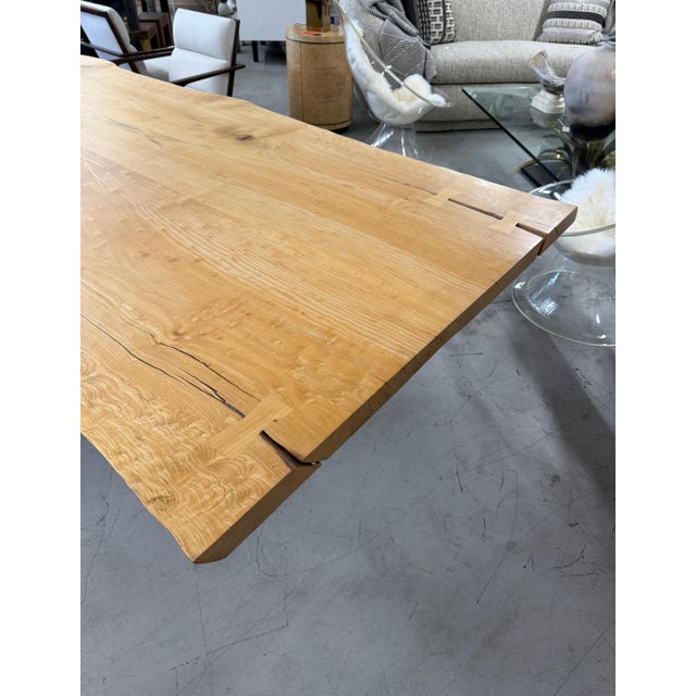 Beautiful English Elm Live Edge Dining Table with Butterflies For Sale In Palm Springs - Image 6 of 17